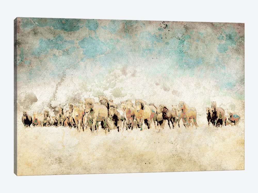 Roaming Horses by Ynon Mabat 1-piece Canvas Wall Art