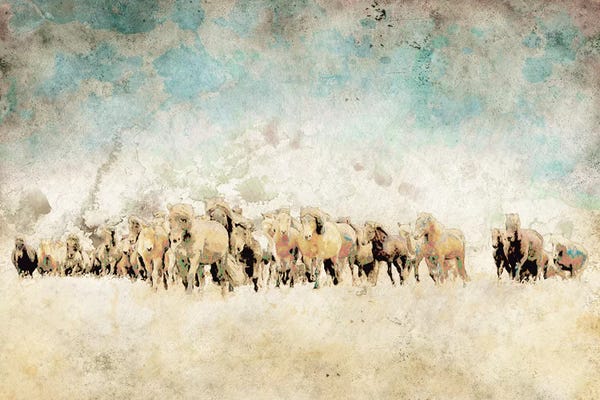 Abstract Landscapes: Roaming Horses by Ynon Mabat
