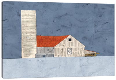 Barn And Silo Canvas Art Print - Barns