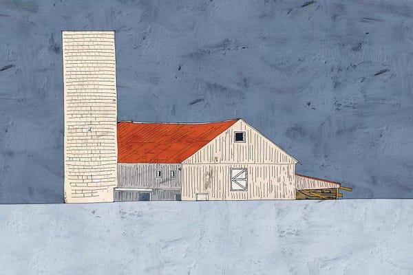 Ynon Mabat: Barn And Silo by Ynon Mabat
