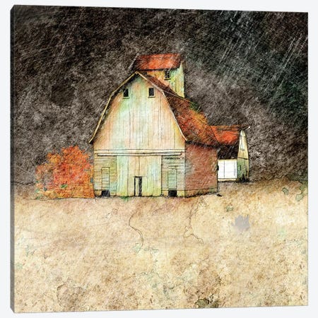 Stormy Farm Evening Canvas Print #YBM65} by Ynon Mabat Canvas Print
