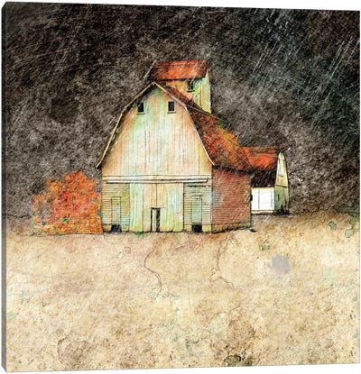 Stormy Farm Evening Canvas Art Print