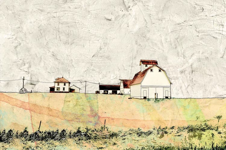 White Barn In The Field by Ynon Mabat wall art