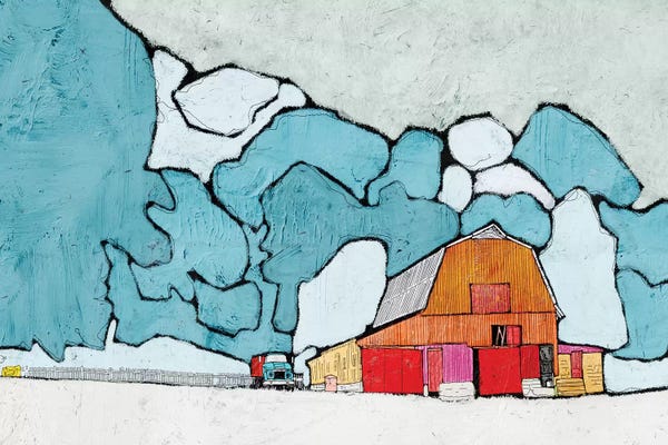 Ynon Mabat: Barn Under Blue Skies by Ynon Mabat