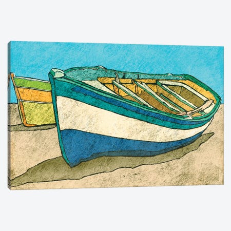 Blue Rowboat Canvas Print #YBM9} by Ynon Mabat Canvas Art Print