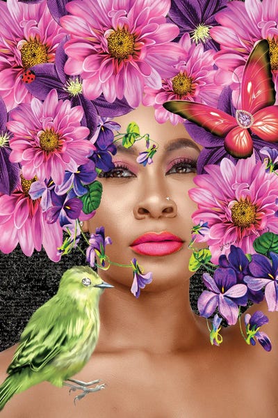 Butterflies and Flowers: Beautiful Grace-Woman In Bloom by Yvonne Coleman Burney