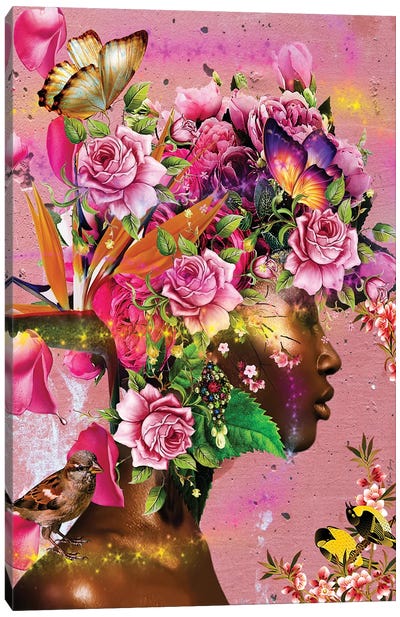 In Full Bloom Canvas Art Print - Floral Portrait Art