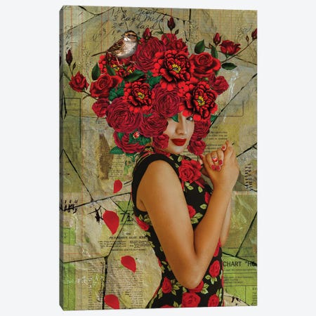 Woman In Bloom- Rose Canvas Print #YCB125} by Yvonne Coleman Burney Canvas Print