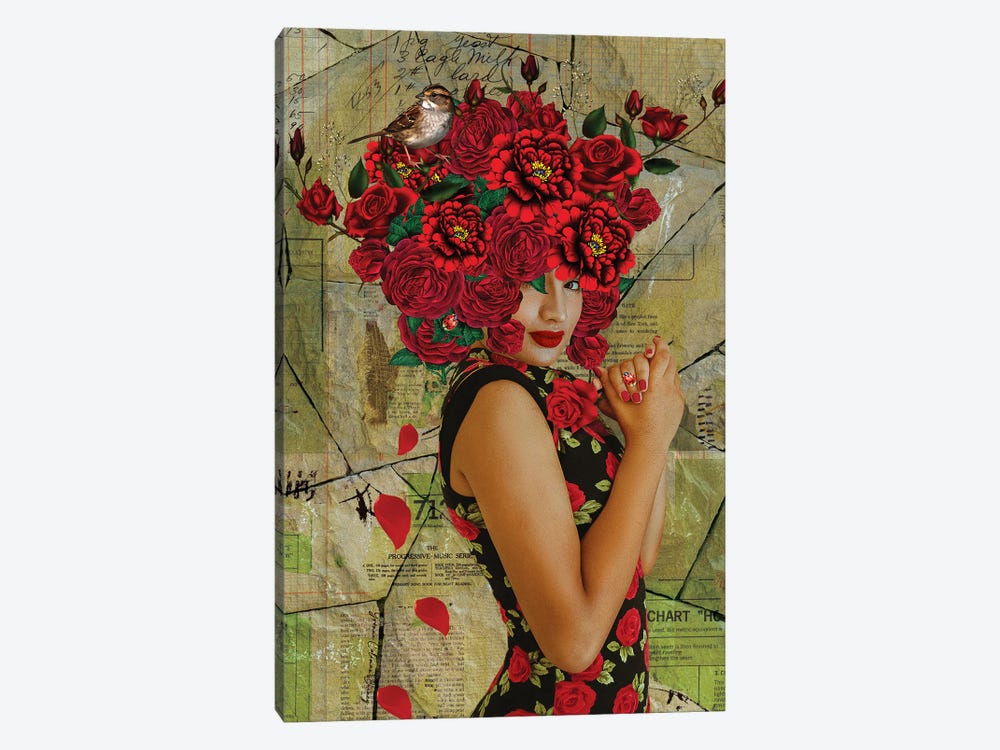 Woman In Bloom- Rose by Yvonne Coleman Burney 1-piece Canvas Artwork