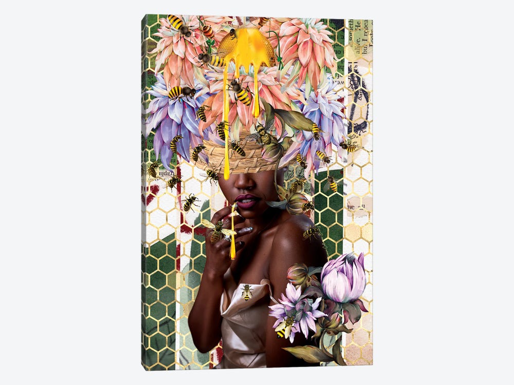 Women In Bloom- Queen Bee by Yvonne Coleman Burney 1-piece Canvas Art Print