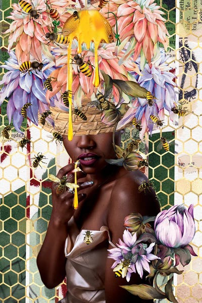 Self-Taught Women Artists: Women In Bloom- Queen Bee by Yvonne Coleman Burney