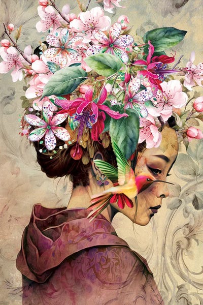 Yvonne Coleman Burney: Sakura-Cherry Blossom in the Garden by Yvonne Coleman Burney