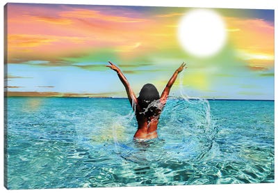 In My Element Canvas Art Print - Lake & Ocean Sunrise & Sunset Art
