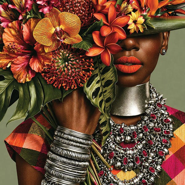 Yvonne Coleman Burney: Orange Hibiscus Blooming by Yvonne Coleman Burney