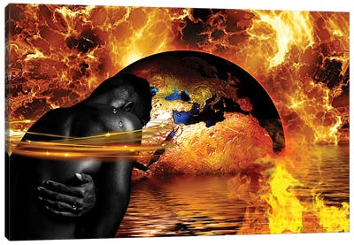 Through The Fire Canvas Art Print - Afrofuturism