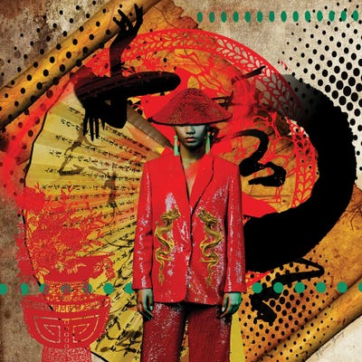 Black China by Yvonne Coleman Burney framed canvas print