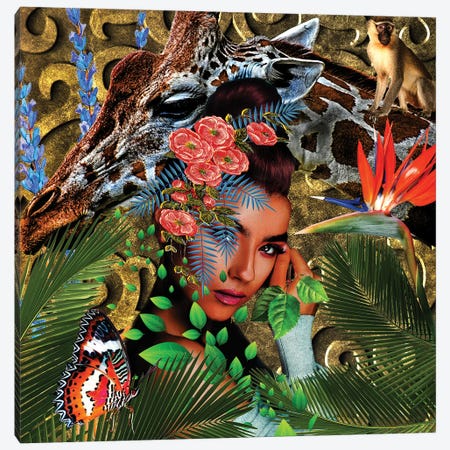 Women In Bloom - Jungle Boogie Bloom Canvas Print #YCB28} by Yvonne Coleman Burney Canvas Artwork