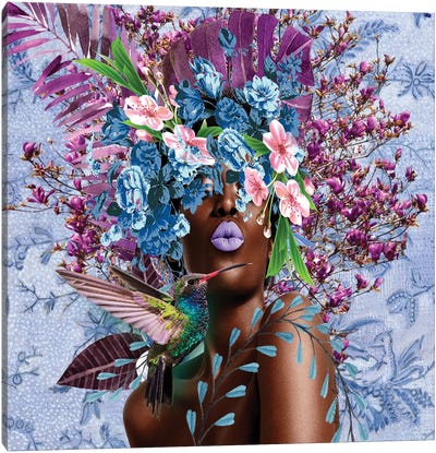 Women In Bloom - Purplicious Canvas Art Print - #BlackGirlMagic