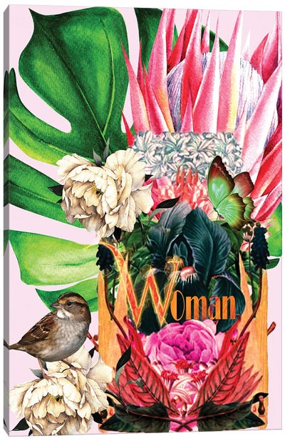 Woman - Woman In Bloom Canvas Art Print - Maximalism