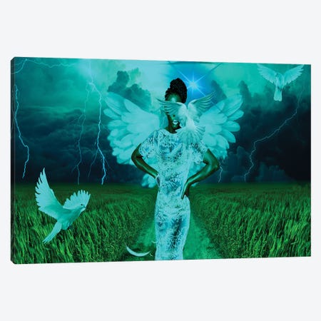 Angel Of The Storm Canvas Print #YCB4} by Yvonne Coleman Burney Canvas Wall Art