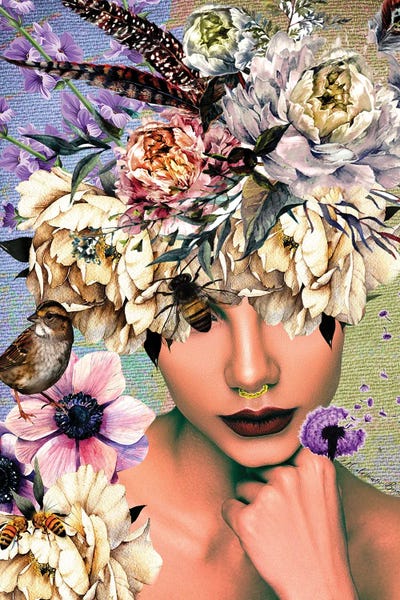 Fine Art: Women In Bloom - Bee Beautiful by Yvonne Coleman Burney