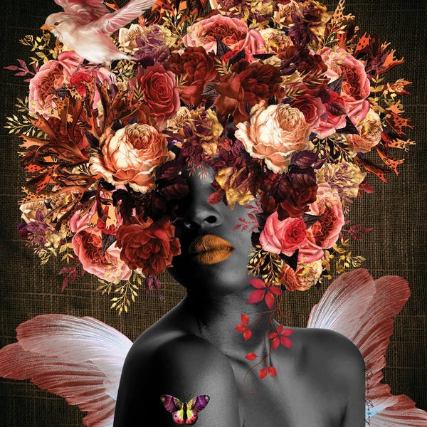 Digital Art: Angel In The Garden - Women In Bloom by Yvonne Coleman Burney