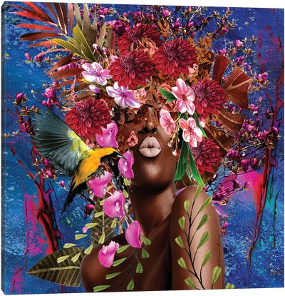 Sister Sassy Blooming - Women In Bloom Canvas Art Print - Art by Black Artists