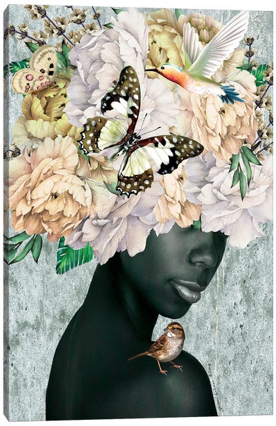 Women In Bloom - Stacy Canvas Art Print - Butterfly Art