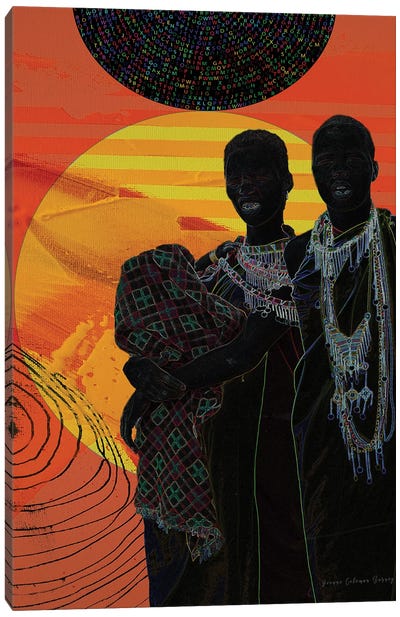 My Life In The Sunshine Africa's Cosmic Sunset Canvas Art Print - Family Art