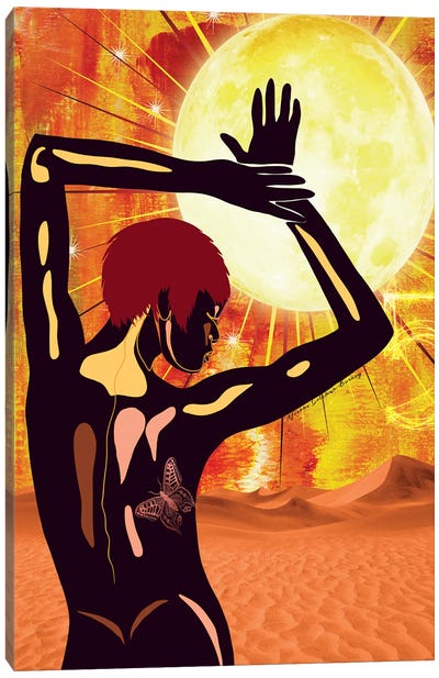 My Life In The Sunshine Feel The Heat Canvas Art Print - Afrofuturism