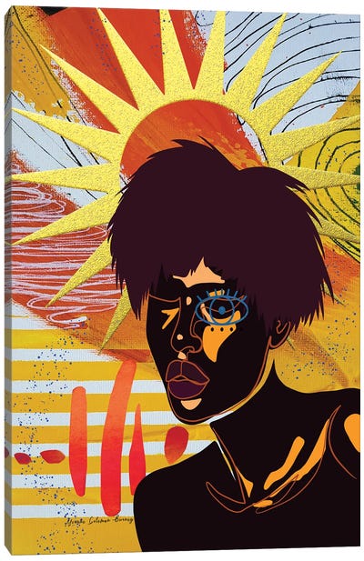 My Life In The Sunshine Queen Of The Sun Canvas Art Print - Afrofuturism