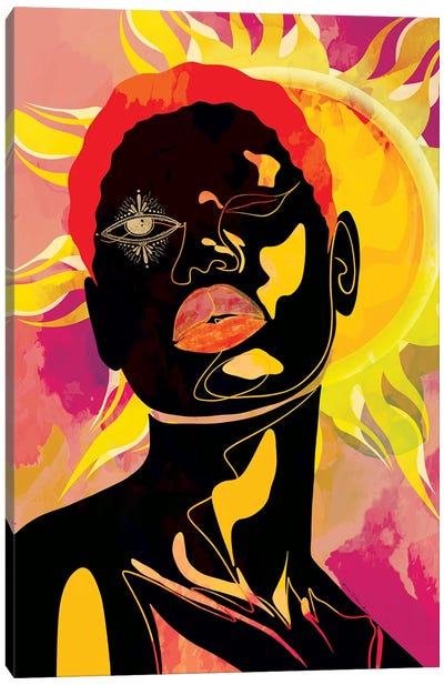 My Life In The Sunshine Ruled By The Sun Canvas Art Print - Afrofuturism