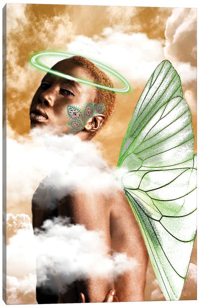 Ebony Angel Canvas Art Print - Afrofuturism