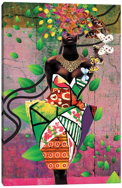 Woman In Bloom - Spring Flowers Canvas Art Print - Yvonne Coleman Burney