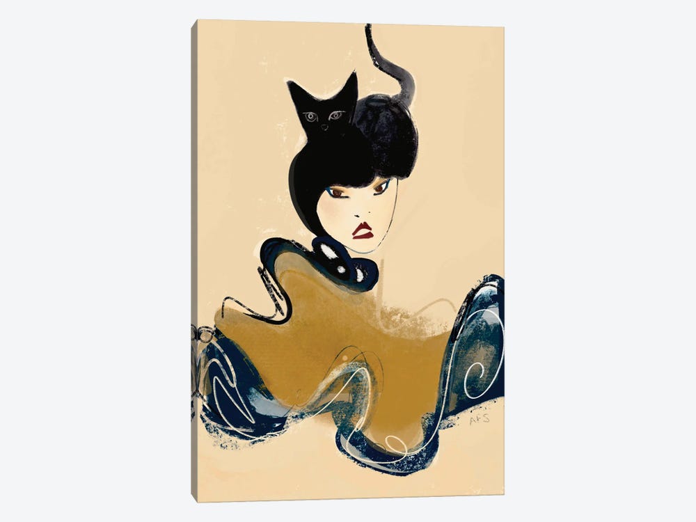 Oriental In Watercolor by Year of the Cat 1-piece Canvas Wall Art