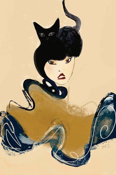 Black Cats: Oriental In Watercolor by Year of the Cat