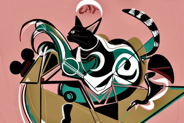 Geometric Pink Cat