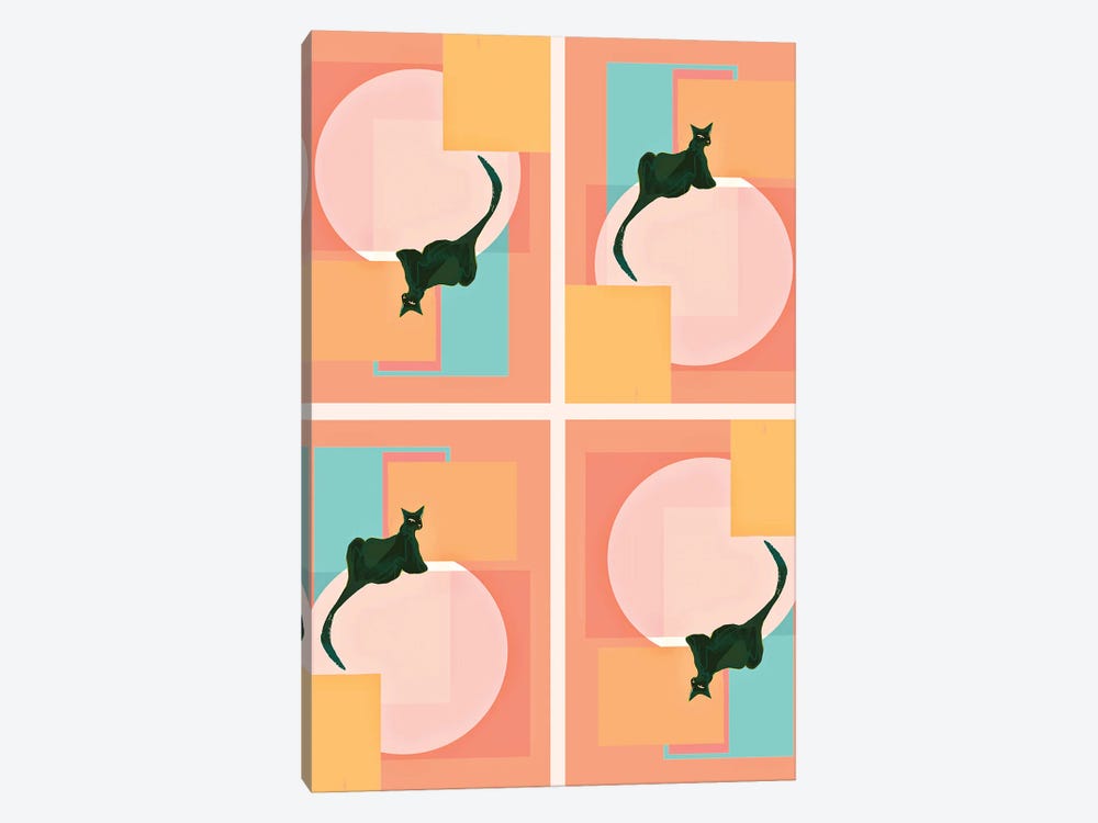 Tangerine Geometric Jaguar by Year of the Cat 1-piece Art Print