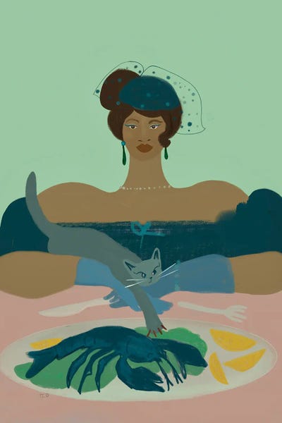 Fine Art Print: Lobster And Russian Blue by Year of the Cat