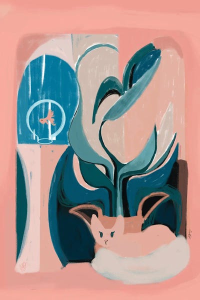 Abstract Cat And Goldfish