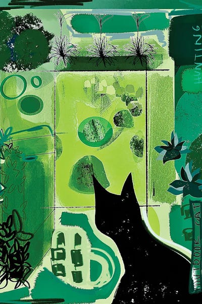 Black Cats: Abstract Cat Garden by Year of the Cat