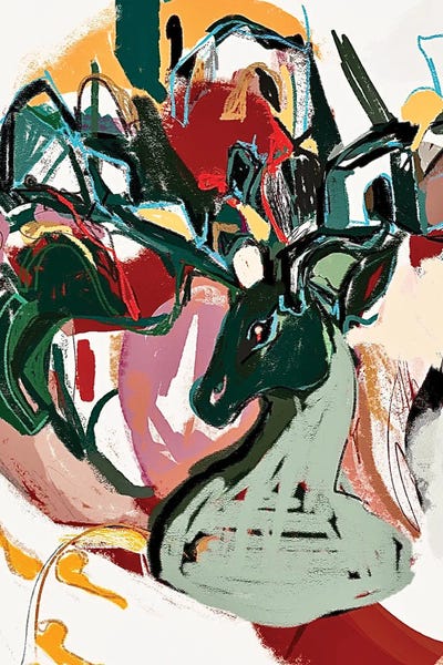 Abstract Stag by Year of the Cat canvas print