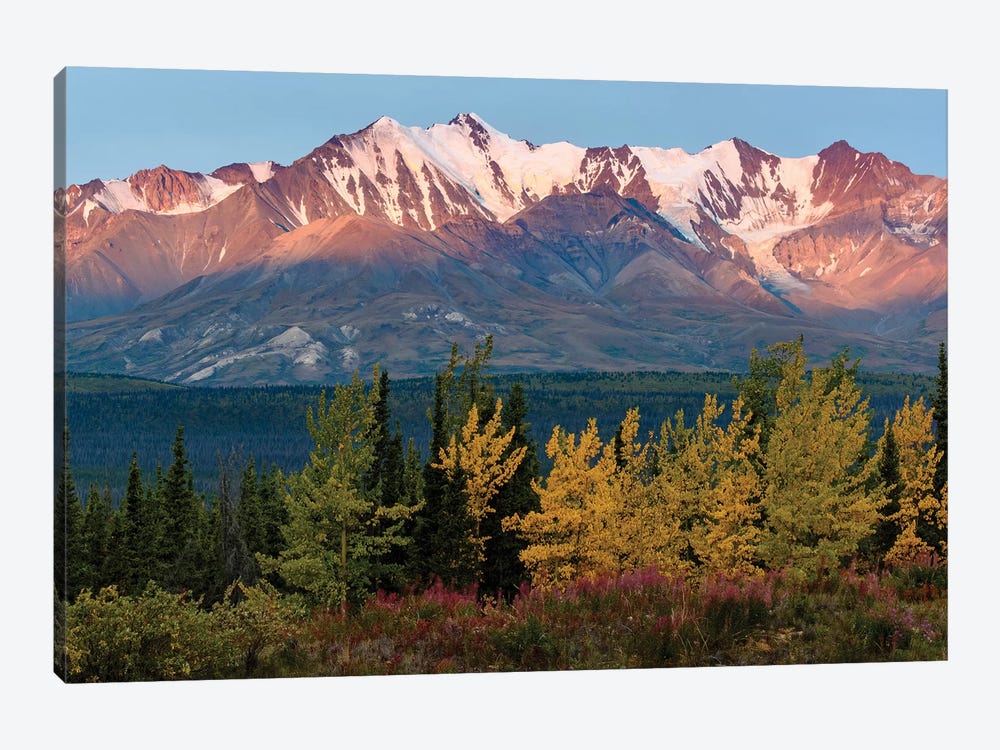 Canada, Yukon, Kluane National Park, Mountain Range At Last Light. by Yuri Choufour 1-piece Canvas Wall Art