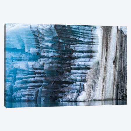 Norway, Svalbard, Spitsbergen. Large Piece Of Glacial Ice Flipped Over With Moraine Remnants. Canvas Print #YCH143} by Yuri Choufour Canvas Artwork