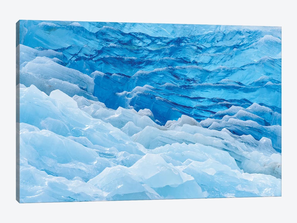 Norway, Svalbard, Spitsbergen. Very Old Glacial Ice Details. by Yuri Choufour 1-piece Canvas Art Print