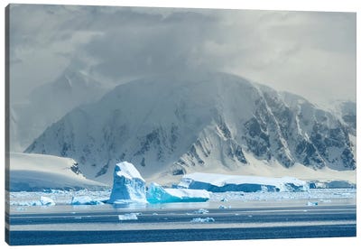 Antarctica, Antarctic Peninsula, Andvord Bay. Iceberg And Mountain Landscape. Canvas Art Print - Antarctica Art