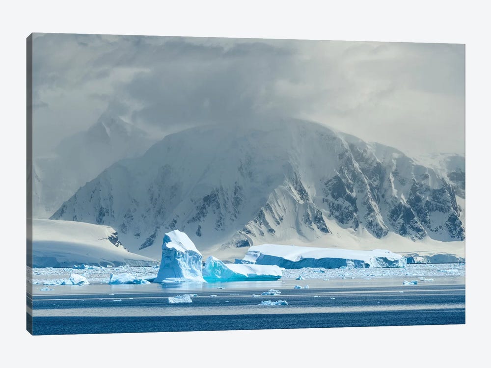 Antarctica, Antarctic Peninsula, Andvord Bay. Iceberg And Mountain Landscape. by Yuri Choufour 1-piece Canvas Wall Art