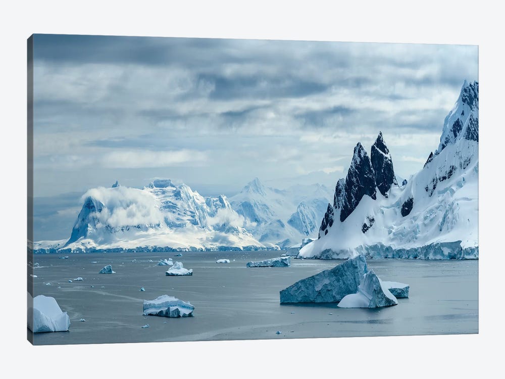 Antarctica, Antarctic Peninsula, Danco Island. Errera Channel Panorama. by Yuri Choufour 1-piece Canvas Art
