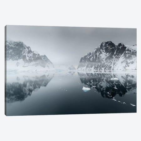 Antarctica, Antarctic Peninsula, Lemaire Channel. Mountain Reflection. Canvas Print #YCH25} by Yuri Choufour Art Print