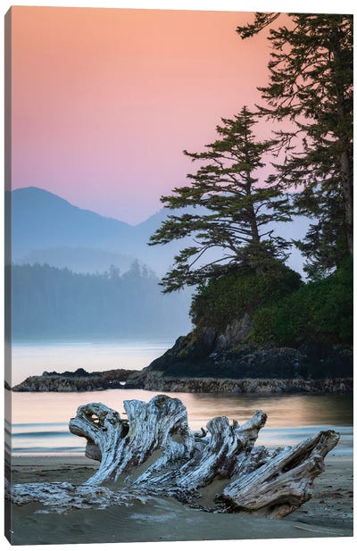 Canada, British Columbia, Tofino. Schooner Cove Sunset. Canvas Art Print - Yuri Choufour